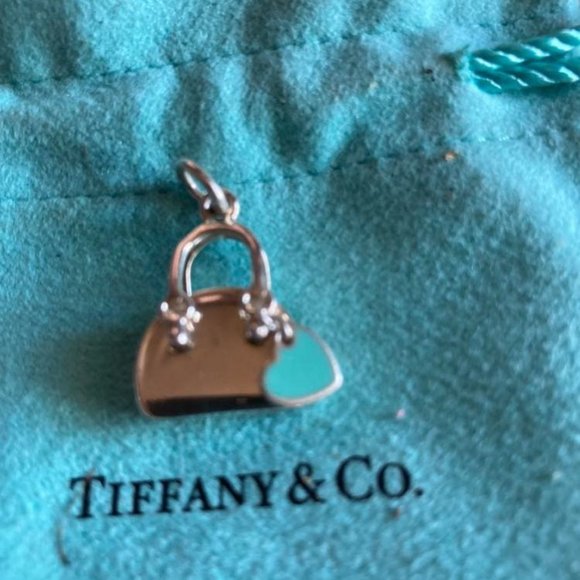 RARE. Tiffany & Co. Sterling Silver and Blue Enamel Purse Charm - Picture 4 of 5